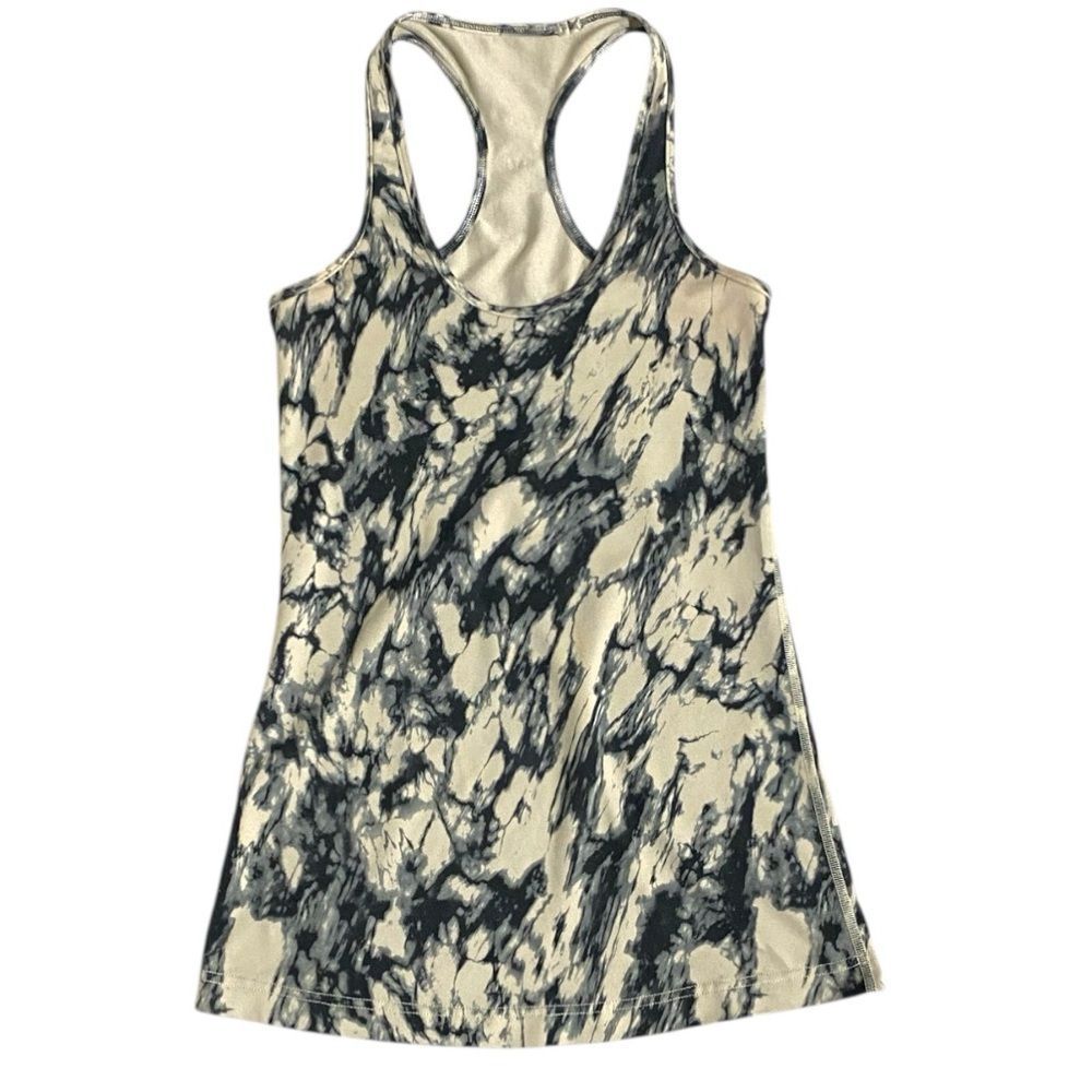 Lululemon Cool Racerback Tank Great Granite Black Mojave Tan Size 4 Long Luon - Picture 1 of 11